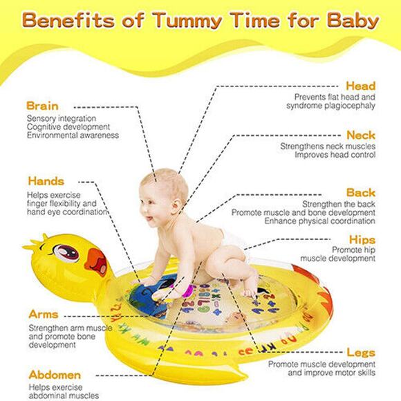 Tummy Time Water Play mat Baby & Toddlers Inflatable PVC Fun time Playmat Summer - Picture 7 of 12